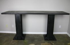 Vintage/Modern Industrial Table Steel Or Reclaimed Wood Top Great For Restaurant Lounge Hotel Bar 2 small