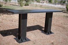 Vintage/Modern Industrial Table Steel Or Reclaimed Wood Top Great For Restaurant Lounge Hotel Bar 1 small