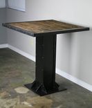 Bistro/Dining Table, Modern Industrial Design, Steel & Reclaimed Wood.  Great For Restaurant Or Bar 1 small