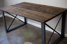 Reclaimed Wood Desk. Industrial Desk. Modern Desk. Reclaimed Wood And Steel Desk. 1 small