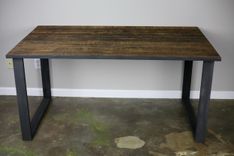 Reclaimed Wood Desk. Industrial Desk. Modern Desk. Reclaimed Wood And Steel Desk. 4 small