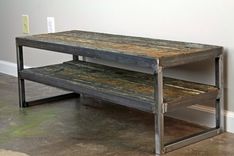 Rustic Reclaimed Wood Tv Stand. Minimalist Media Console. Industrial Style. Custom Hand-Made 1 small