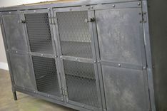 Buffet/Hutch/Credenza - Vintage/Modern Industrial Reclaimed Wood Top & Steel Urban Loft Design 1 small