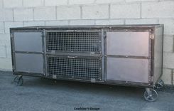 Modern Industrial Media Console. Steel & Reclaimed Wood Credenza. Vintage Industrial Furniture. 5 small