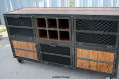 Liquor Cabinet/ Bar Cart. Industrial Reclaimed Wood & Steel. Vintage. (Media Console/Credenza) 4 small