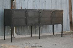 Buffet/Hutch, Modern Industrial, Mid Century, Metal Sideboard, Media Console, Rustic 3 small