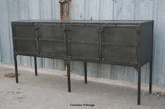 Buffet/Hutch, Modern Industrial, Mid Century, Metal Sideboard, Media Console, Rustic 5 small