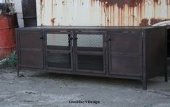 Media Console, Credenza, Buffet, Industrial, Mid Century Modern, Reclaimed Wood, Hutch 3 small