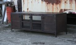 Media Console, Credenza, Buffet, Industrial, Mid Century Modern, Reclaimed Wood, Hutch 4 small