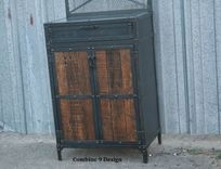 Reclaimed Wood Bar, Liquor Cabinet. Great For Industrial Salon Workstation. Modern, Urban, Steel 3 small