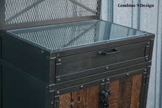 Reclaimed Wood Bar, Liquor Cabinet. Great For Industrial Salon Workstation. Modern, Urban, Steel 4 small