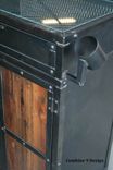 Reclaimed Wood Bar, Liquor Cabinet. Great For Industrial Salon Workstation. Modern, Urban, Steel 5 small