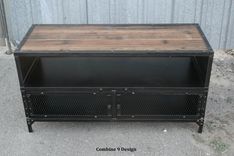 Vintage Industrial Tv Stand. Steel & Reclaimed Wood. Mid Century Modern. Media Console 5 small
