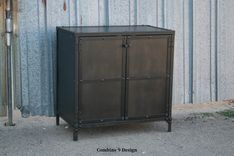 Industrial Night Stand/ End Table. Reclaimed Wood Avail. Side Table. (Printer Cabinet). 1 small