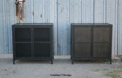Industrial Night Stand/ End Table. Reclaimed Wood Avail. Side Table. (Printer Cabinet). 2 small