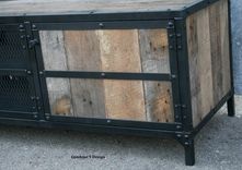 Rustic Industrial Media Console, Tv Stand (Or Buffet). Vintage Credenza, Steel/Reclaimed Wood. 2 small