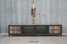 Rustic Industrial Media Console, Tv Stand (Or Buffet). Vintage Credenza, Steel/Reclaimed Wood. 5 small