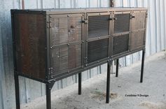 Buffet/Hutch. Vintage Industrial Modern. Distressed, Reclaimed Wood. Rustic. Media Console, Tv Stand 2 small