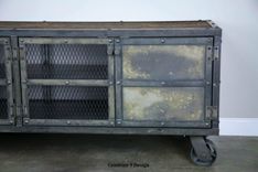 Vintage Industrial Media Console, Reclaimed Wood, Rustic Industrial, Credenza., Metal Sideboard 2 small