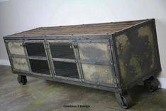 Vintage Industrial Media Console, Reclaimed Wood, Rustic Industrial, Credenza., Metal Sideboard 3 small