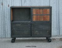 Bar Cart/Liquor Cabinet. Vintage Industrial. Urban/Modern Design. Reclaimed Wood. Rustic. Distressed 1 small