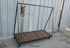 Rustic Industrial Garment Rack. Reclaimed Wood & Steel Clothes Hanger. Store Furniture. Retail 1 small