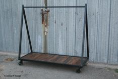 Rustic Industrial Garment Rack. Reclaimed Wood & Steel Clothes Hanger. Store Furniture. Retail 2 small