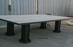 Conference Table W/ Reclaimed Wood. Steel Boardroom Table.  Modern Vintage Style Communal Table. 1 small