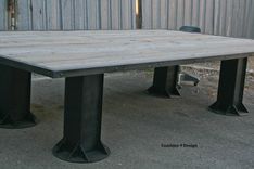 Conference Table W/ Reclaimed Wood. Steel Boardroom Table.  Modern Vintage Style Communal Table. 5 small