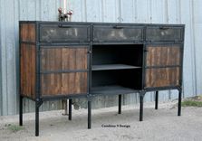 Buffet/Hutch - Vintage Industrial/Mid Century Modern. Rustic, Reclaimed Wood. 1 small