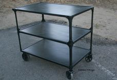 Vintage Industrial/Mid Century Modern Cart (Bar Cart, Service Cart). Urban. Handmade 3 small