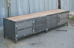Modern Industrial Buffet/Metal Sideboard (Media Console/Credenza). Reclaimed Wood, Vintage. Urban 4 small