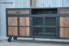 Reclaimed Wood Media Console. Rustic Credenza. Buffet. Urban/Modern. Mid Century. Loft. 1 small