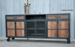 Reclaimed Wood Media Console. Rustic Credenza. Buffet. Urban/Modern. Mid Century. Loft. 4 small