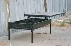 Adjustable Height Coffee Table. Lift Top. Modern/Industrial. Steel/Reclaimed Wood. Urban. Vintage. 1 small
