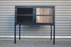 Reclaimed Wood Buffet/Hutch. Industrial, Steel. Urban/Modern. Rustic Liquor Cabinet. 1 small