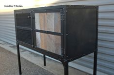 Reclaimed Wood Buffet/Hutch. Industrial, Steel. Urban/Modern. Rustic Liquor Cabinet. 2 small