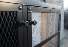 Reclaimed Wood Buffet/Hutch. Industrial, Steel. Urban/Modern. Rustic Liquor Cabinet. 4 small