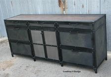 Vintage Industrial File Cabinet. Mid Century Modern. Steel And Reclaimed Wood. Filing. 1 small