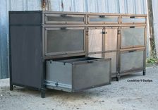 Vintage Industrial File Cabinet. Mid Century Modern. Steel And Reclaimed Wood. Filing. 2 small