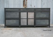 Vintage Industrial File Cabinet. Mid Century Modern. Steel And Reclaimed Wood. Filing. 3 small