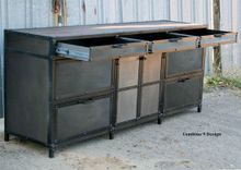 Vintage Industrial File Cabinet. Mid Century Modern. Steel And Reclaimed Wood. Filing. 4 small