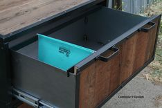 Vintage Industrial File Cabinet. Mid Century Modern. Steel And Reclaimed Wood. Filing. 5 small