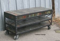 Mid Century Modern/Vintage Industrial Media Console/Tv Stand. Rustic, Modern. 1 small