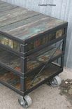 Mid Century Modern/Vintage Industrial Media Console/Tv Stand. Rustic, Modern. 2 small