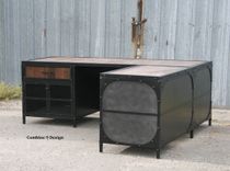 Modern Industrial L Shaped Desk. Reception Desk. Modern Style Office Furniture. Customization. 3 small
