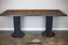 Sit/Stand Desk. Adjustable Height. (Sit To Stand)., Reclaimed Wood. Urban. Modern. Industrial Table. 3 small