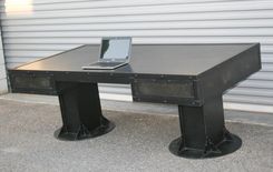 Vintage Industrial Desk With Drawers. Steel, Custom Sizes & Reclaimed Wood Avail. Urban, Modern 4 small