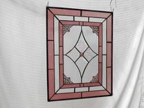 Vintage Look Stained Glass Window Panel, Textured & Beveled Glass Art, Traditional Stained Glass 4 small