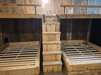 Rustic Barnwood Twin Over Queen Beds 7 small